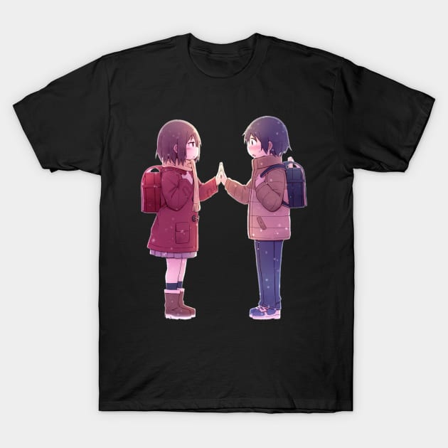 Erased Cute Kayo And Saturo Fanart! T-Shirt by HammiltenJohn